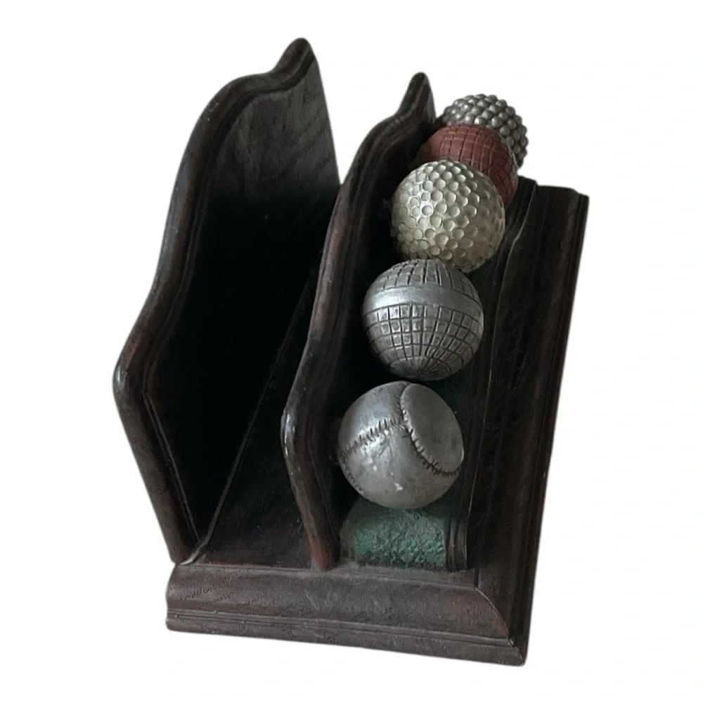 Vintage Golf Ball Display Holder Rustic Wood Desk Organizer Sports Decor